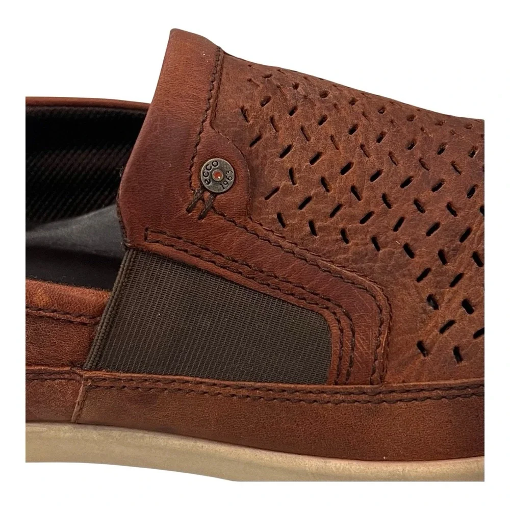 ECCO Collins 2.0 Perf Men's US Size 10 (EU 44) Brown Leather Loafer Shoes